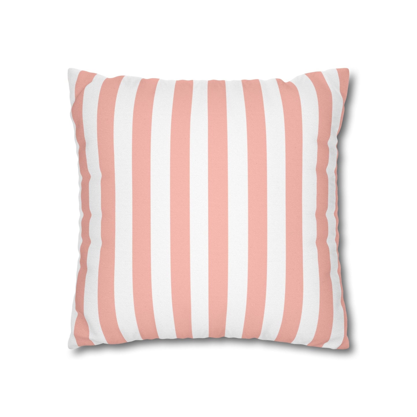 Coral Pink Stripes Square Pillowcase - Pillowcase - Kristine Celestine