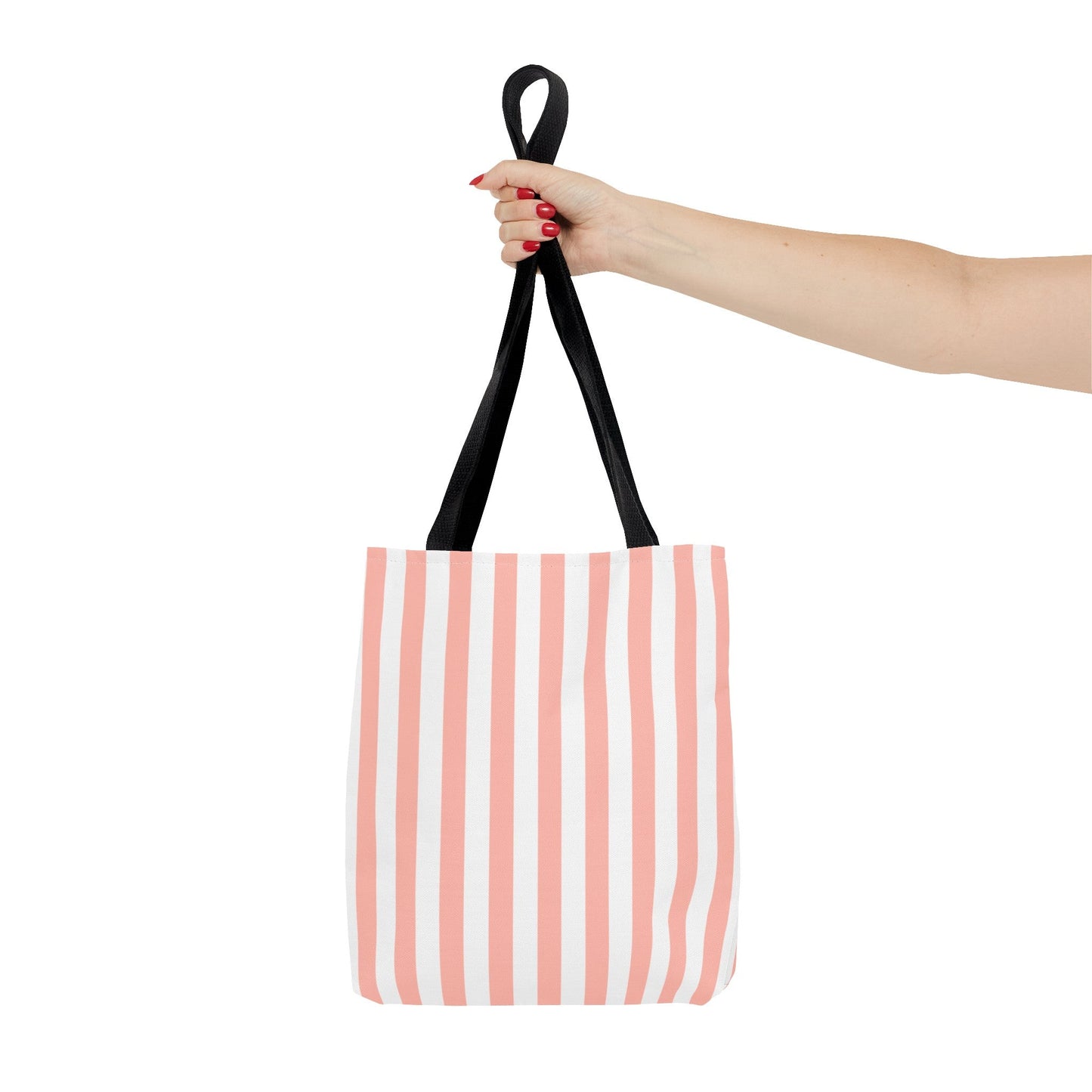 Coral Pink Stripes Tote Bag - Bags - Kristine Celestine