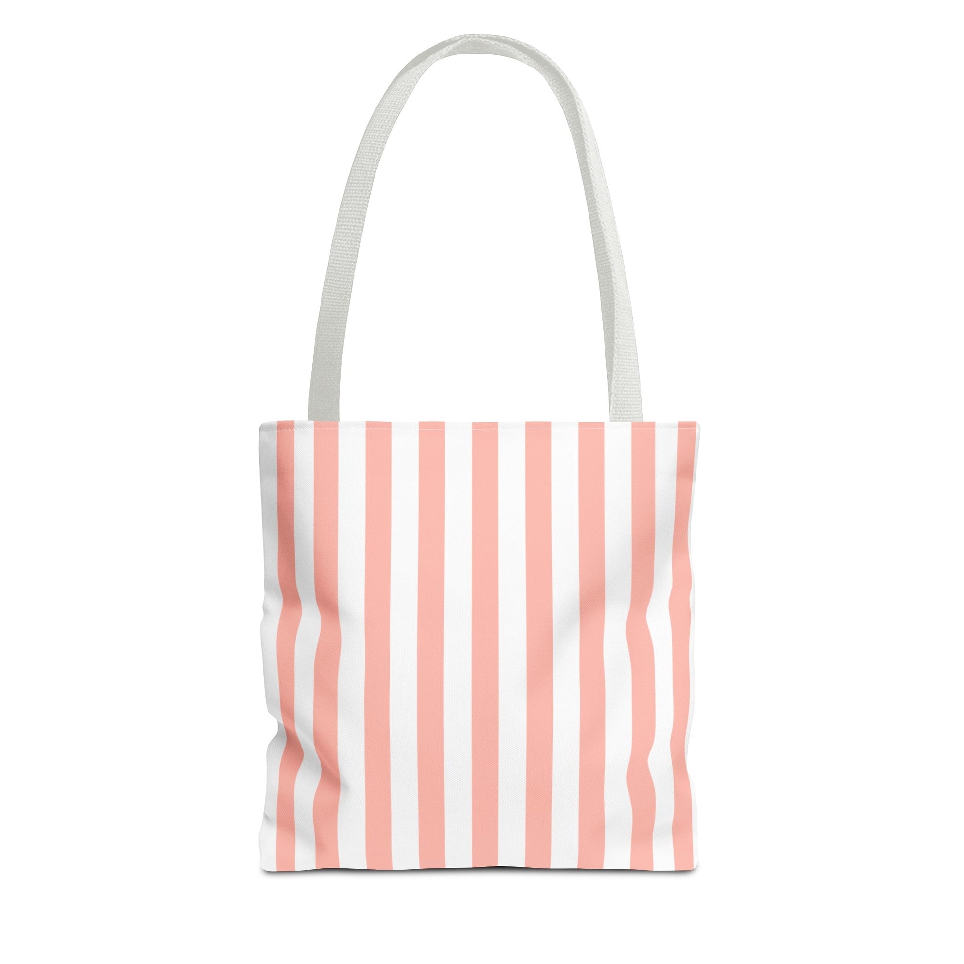 Coral Pink Stripes Tote Bag - Bags - Kristine Celestine