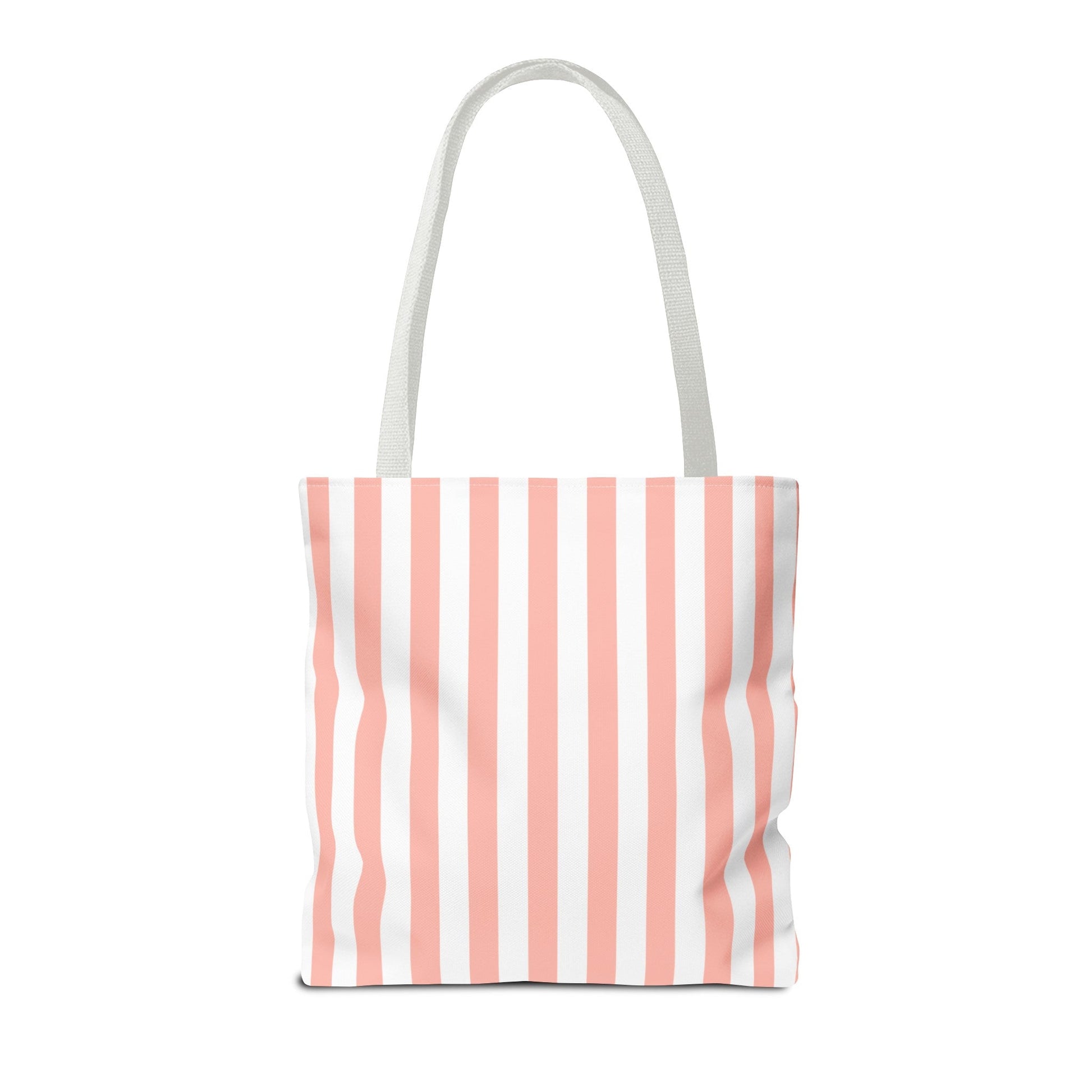 Coral Pink Stripes Tote Bag - Bags - Kristine Celestine