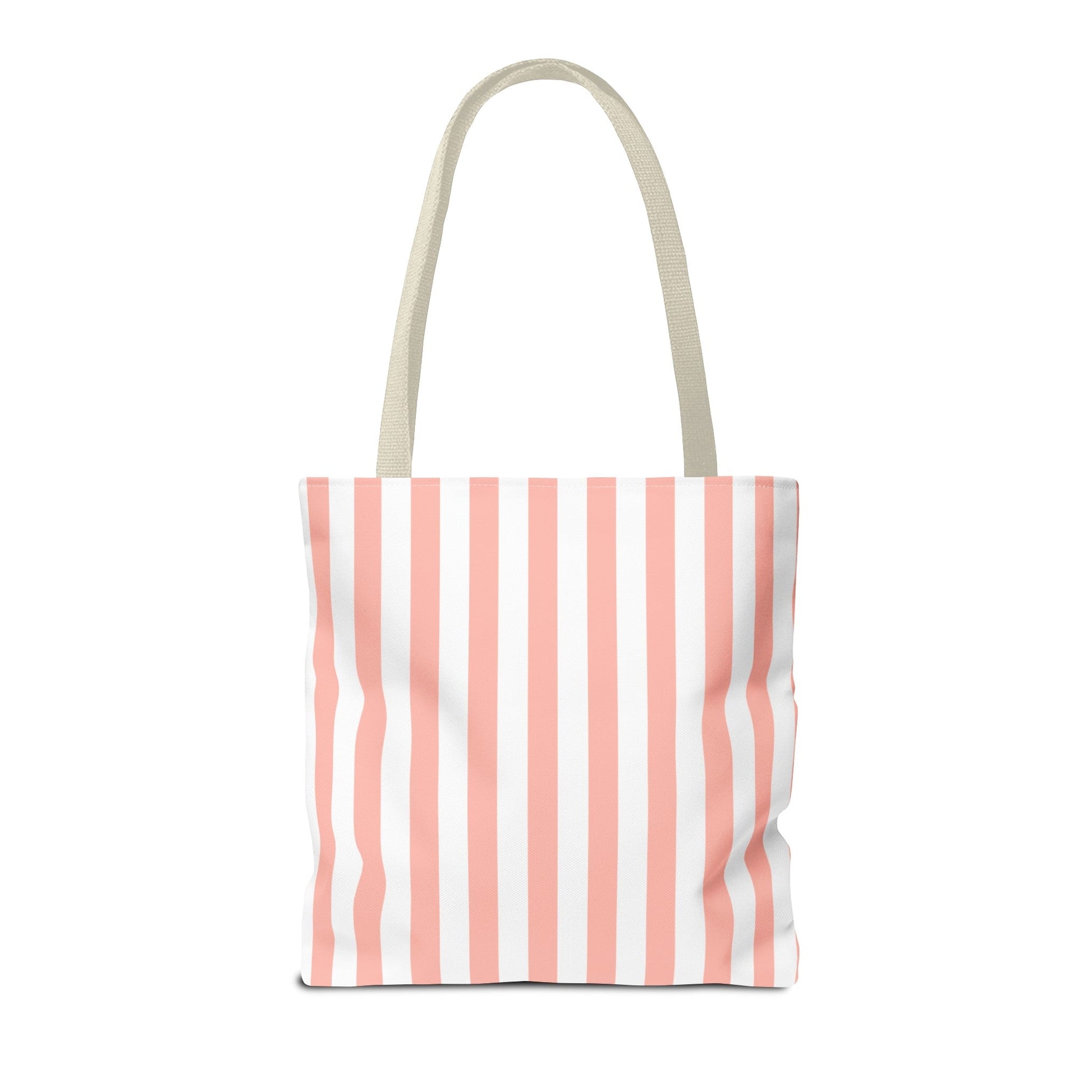 Coral Pink Stripes Tote Bag - Bags - Kristine Celestine