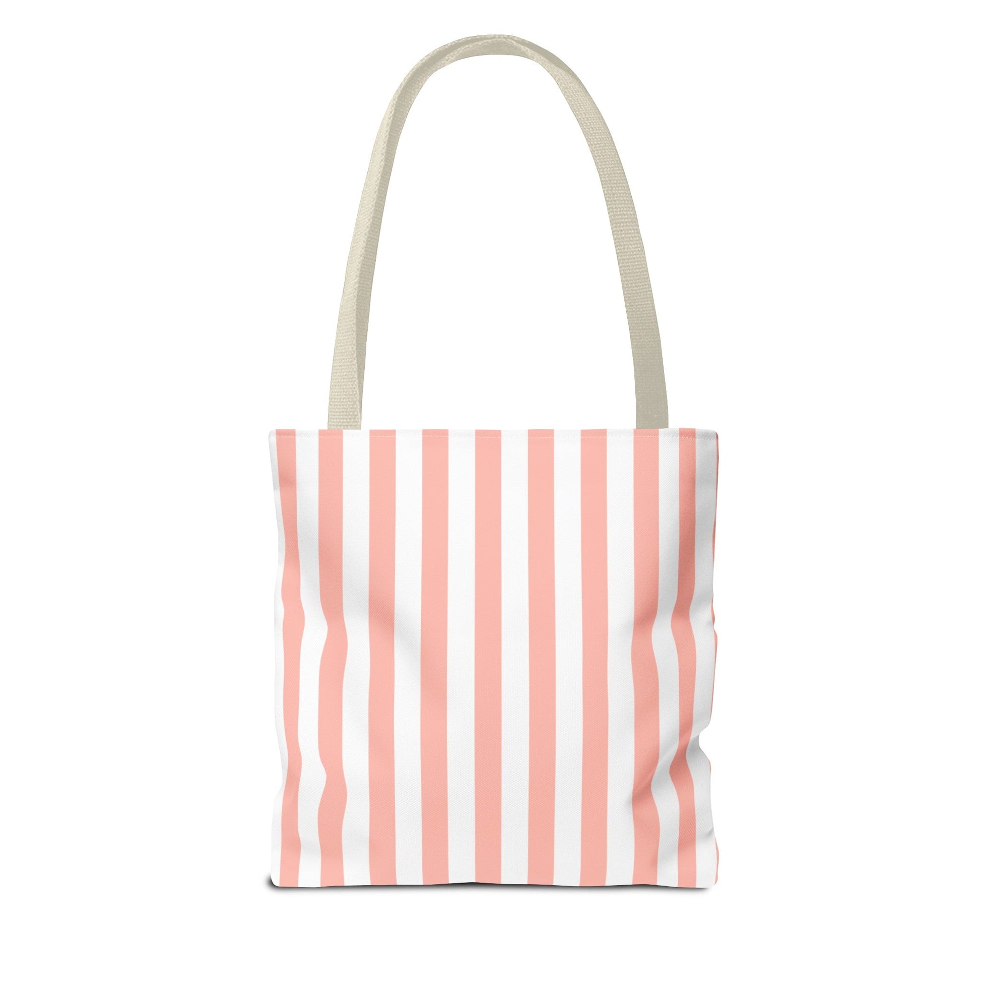 Coral Pink Stripes Tote Bag - Bags - Kristine Celestine