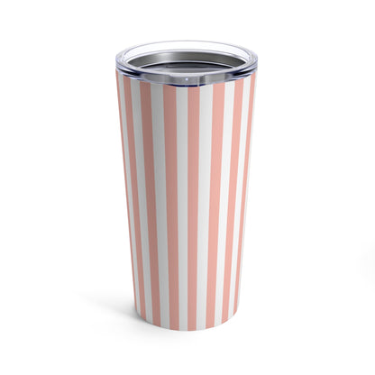 Coral Pink Stripes Tumbler 20 oz - Tumbler - Kristine Celestine