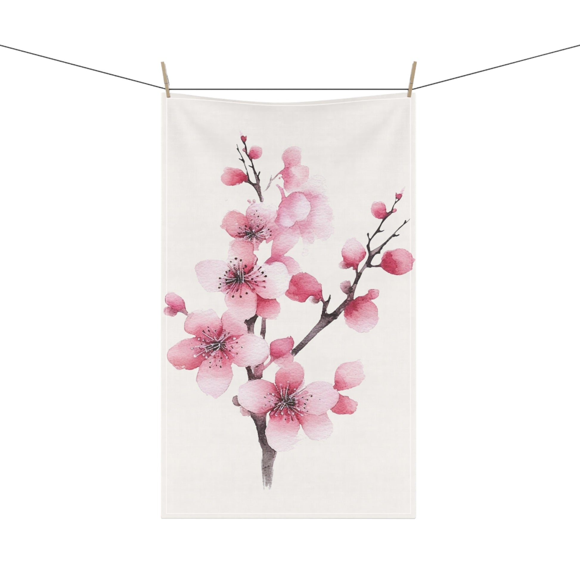 Blush Pink Flower Bud Kitchen Towel (vD) - Kitchen Towel - Kristine Celestine