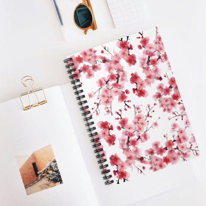 Vibrant Cherry Blossom Spiral Notebook 6x8" (v4) - Notebook - Kristine Celestine