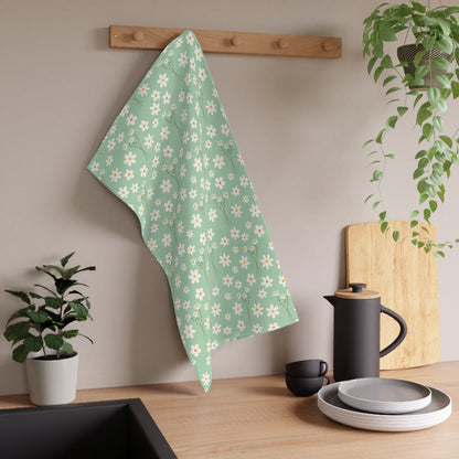 Mint Daisy Delight Kitchen Towel - Kitchen Towel - Kristine Celestine