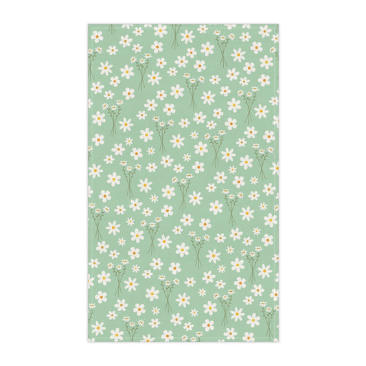 Mint Daisy Delight Kitchen Towel - Kitchen Towel - Kristine Celestine