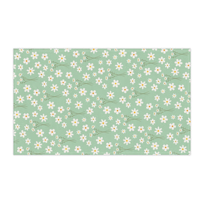 Mint Daisy Delight Kitchen Towel - Kitchen Towel - Kristine Celestine