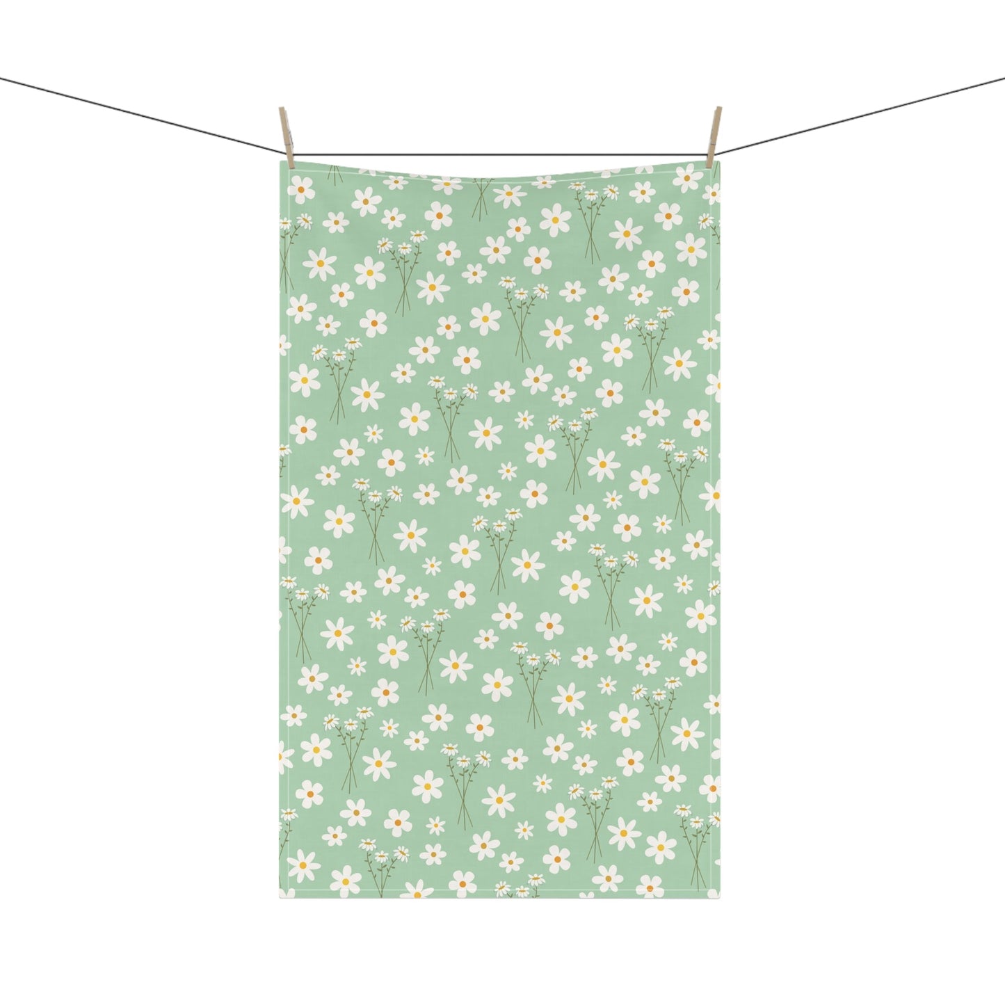 Mint Daisy Delight Kitchen Towel - Kitchen Towel - Kristine Celestine