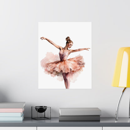 Elegant Blush Ballerina Wall Art Poster (A4) - Poster - Kristine Celestine