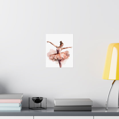 Elegant Blush Ballerina Wall Art Poster (A4) - Poster - Kristine Celestine