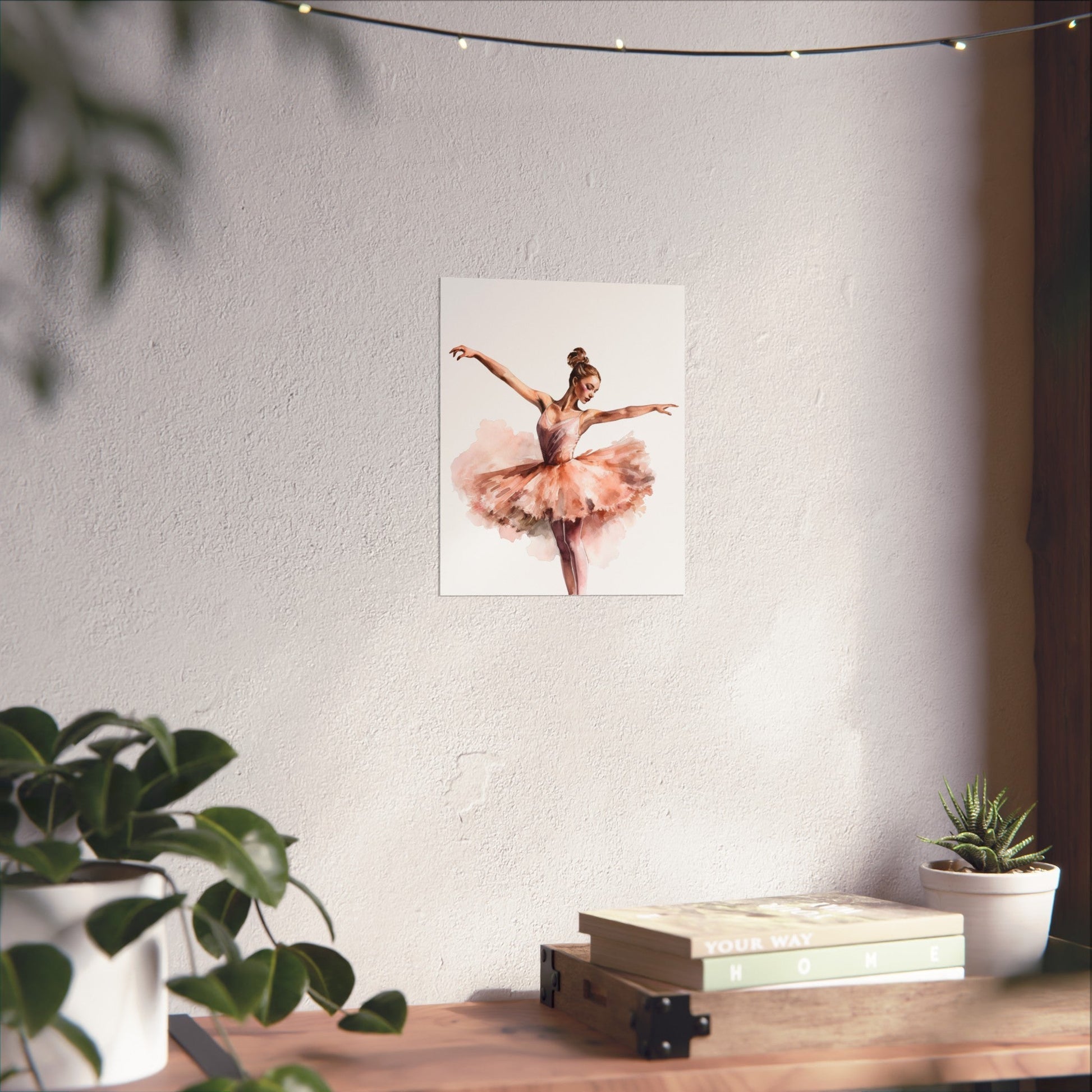 Elegant Blush Ballerina Wall Art Poster (A4) - Poster - Kristine Celestine