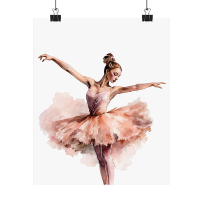 Elegant Blush Ballerina Wall Art Poster (A4) - Poster - Kristine Celestine