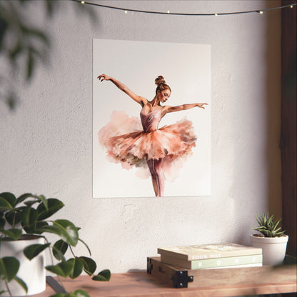 Elegant Blush Ballerina Wall Art Poster (A4) - Poster - Kristine Celestine