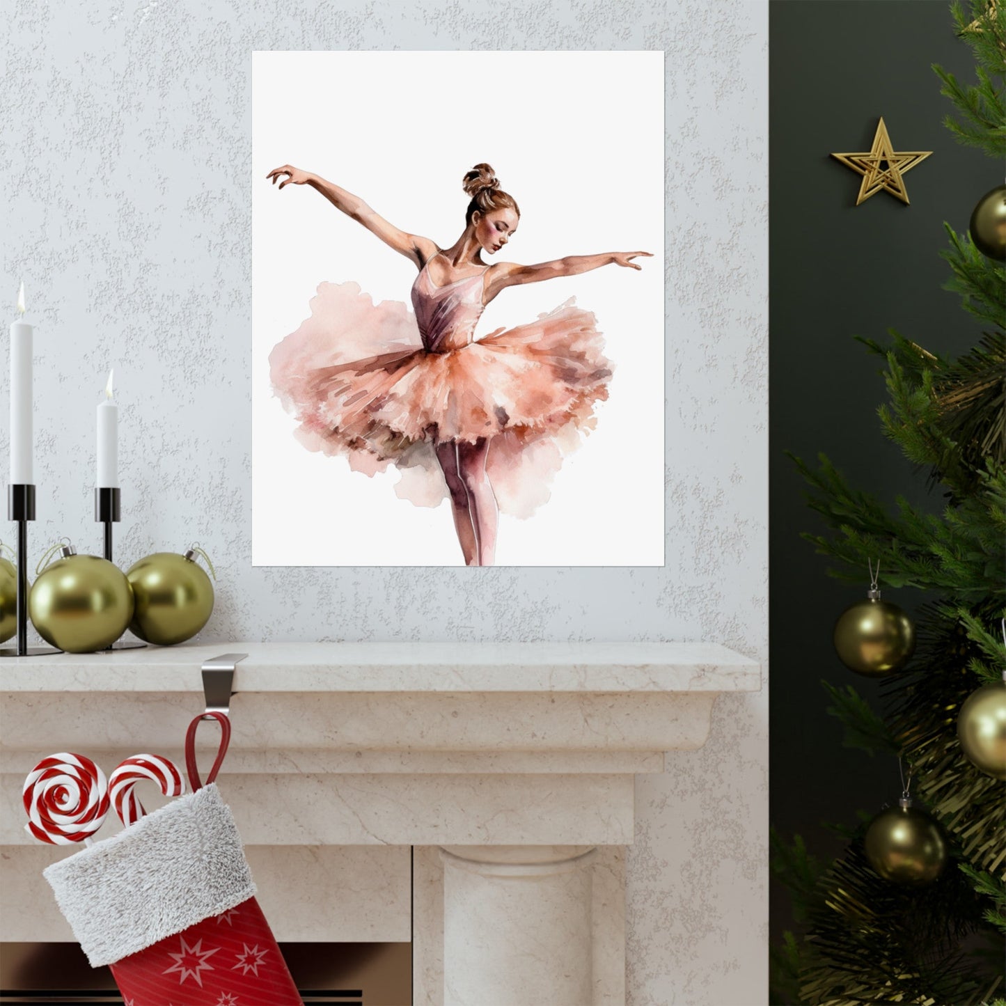 Elegant Blush Ballerina Wall Art Poster (A4) - Poster - Kristine Celestine