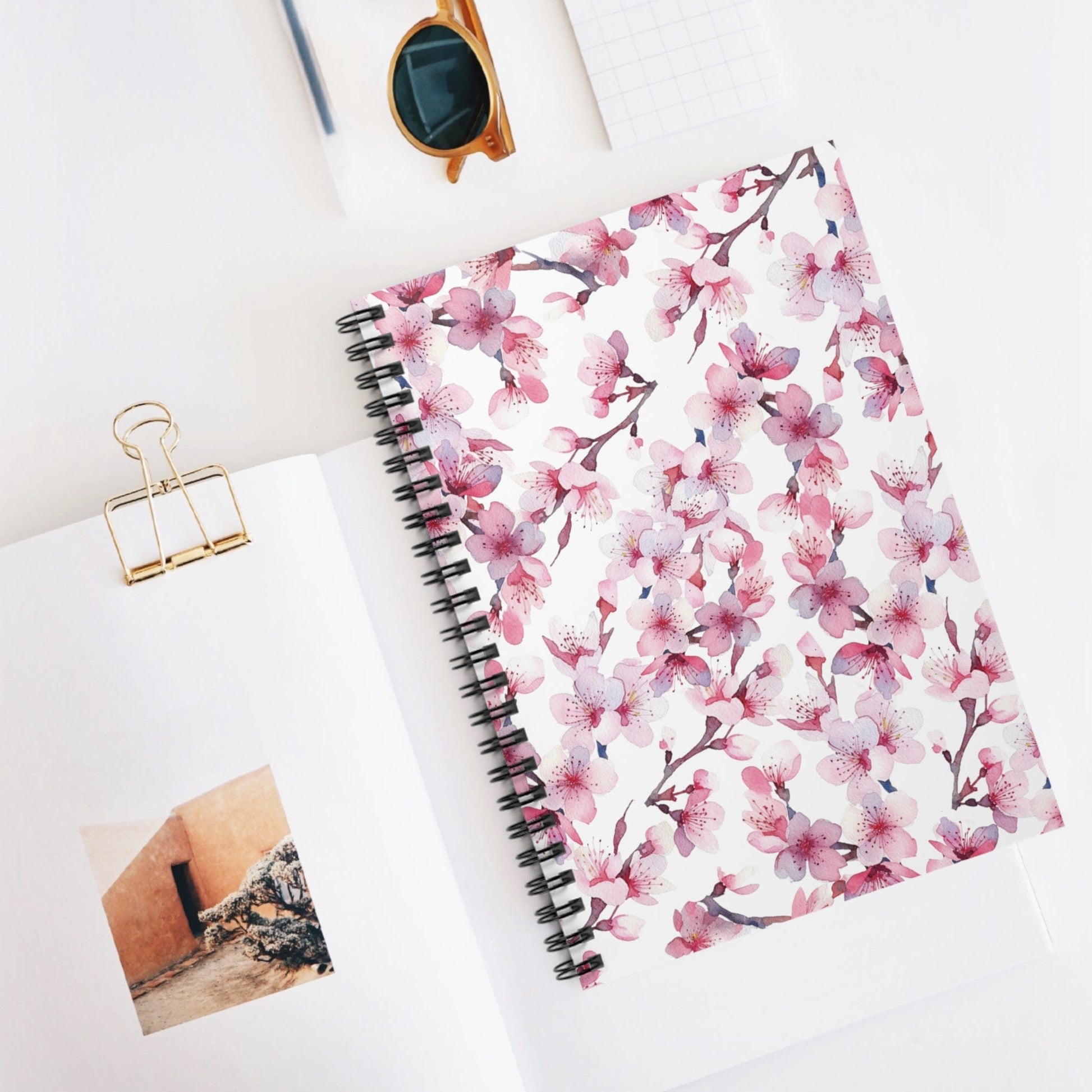 Lovely Cherry Blossom Spiral Notebook 6x8" (vL) - Notebook - Kristine Celestine