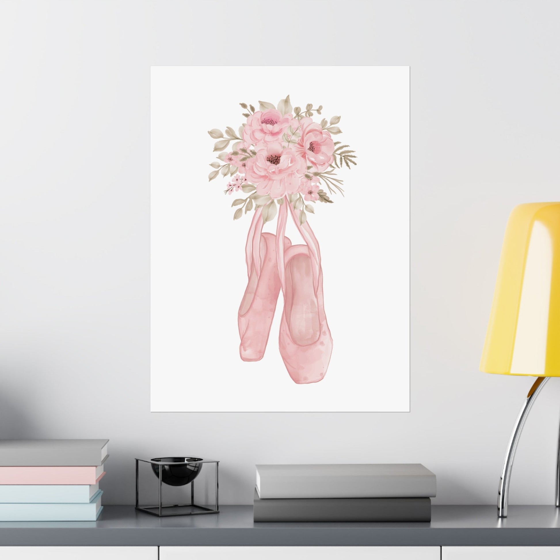 Floral Ballerina Shoes Wall Art Decor - Poster - Kristine Celestine