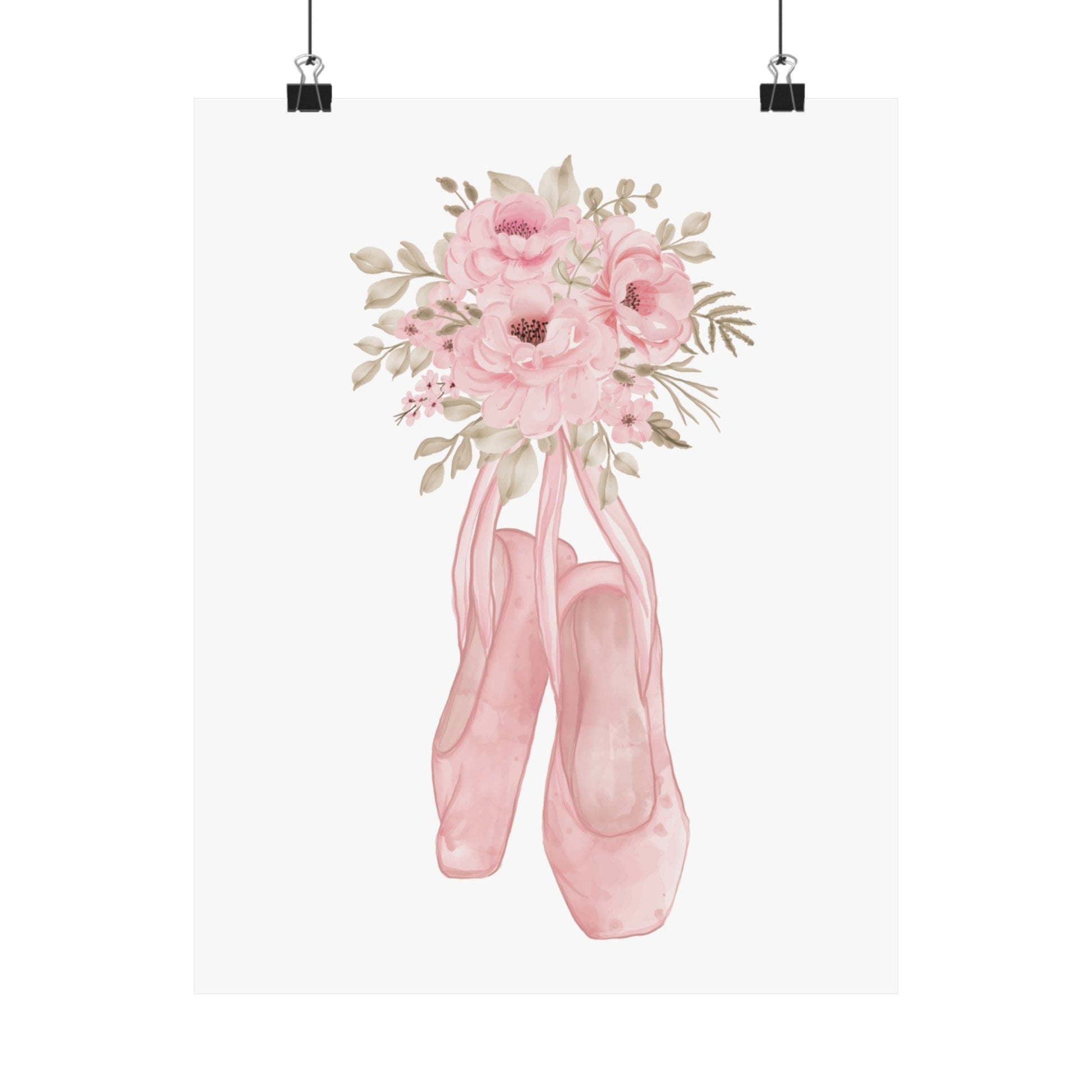 Floral Ballerina Shoes Wall Art Poster - Poster - Kristine Celestine