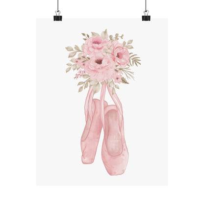 Floral Ballerina Shoes Wall Art Poster - Poster - Kristine Celestine