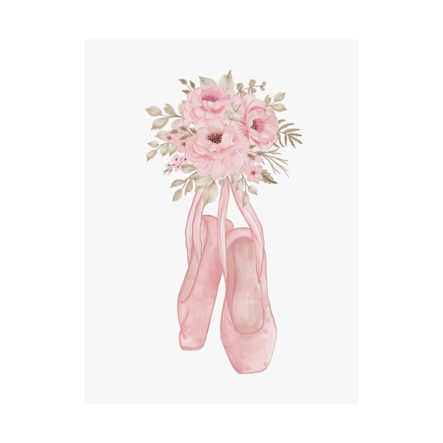 Floral Ballerina Shoes Wall Art Decor - Poster - Kristine Celestine