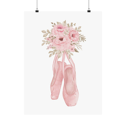 Floral Ballerina Shoes Wall Art Decor - Poster - Kristine Celestine