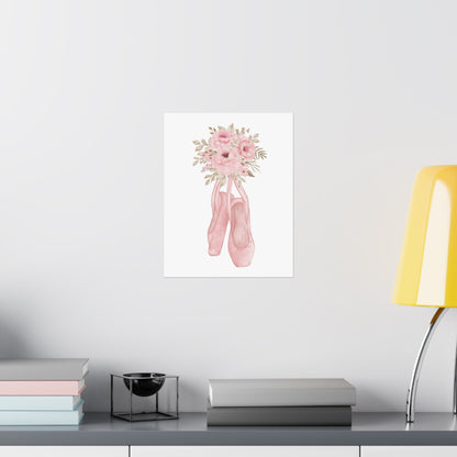 Floral Ballerina Shoes Wall Art Poster - Poster - Kristine Celestine