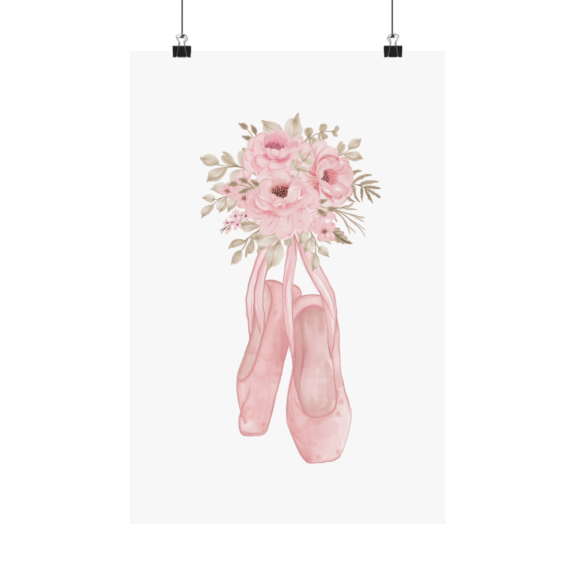 Floral Ballerina Shoes Wall Art Poster - Poster - Kristine Celestine