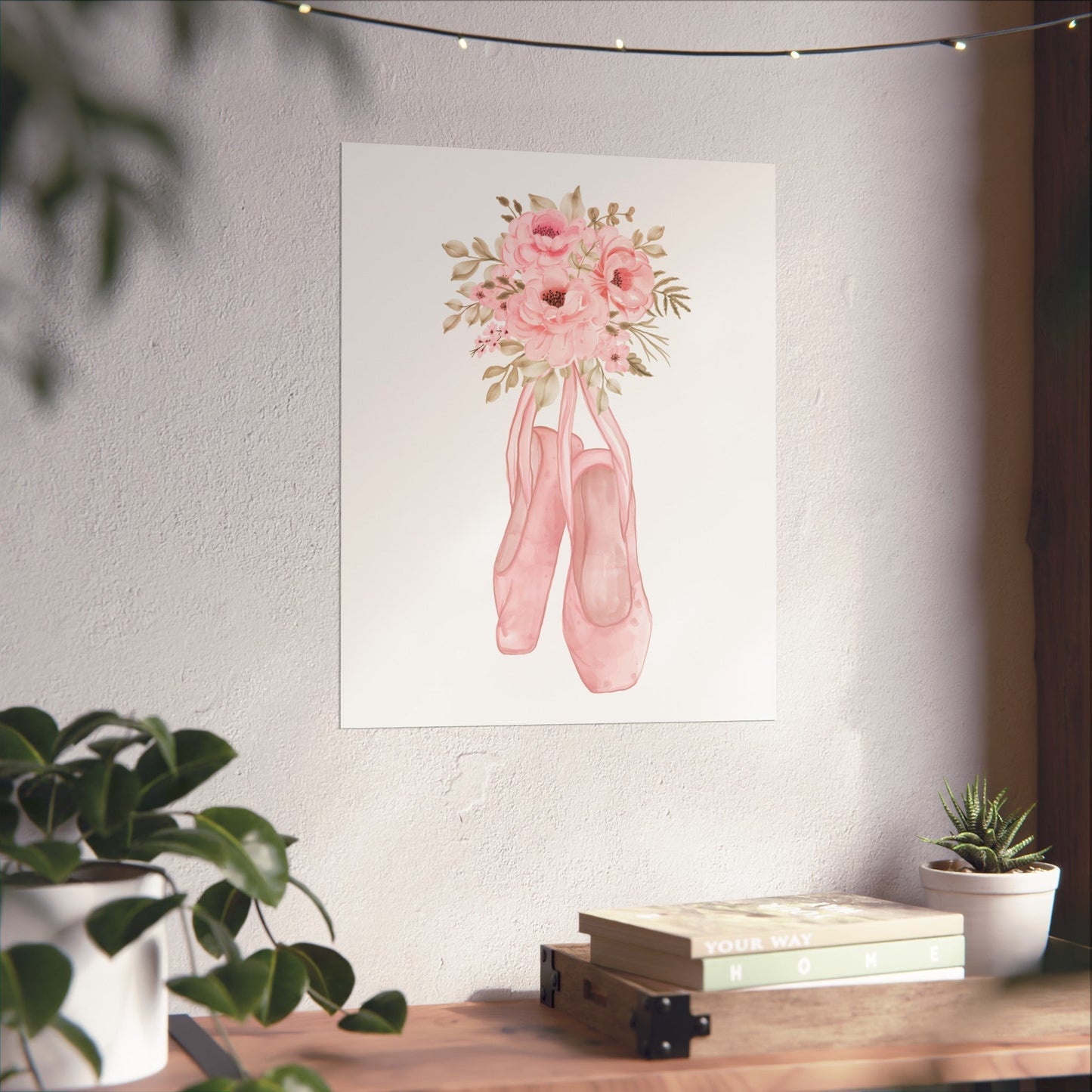 Floral Ballerina Shoes Wall Art Poster - Poster - Kristine Celestine