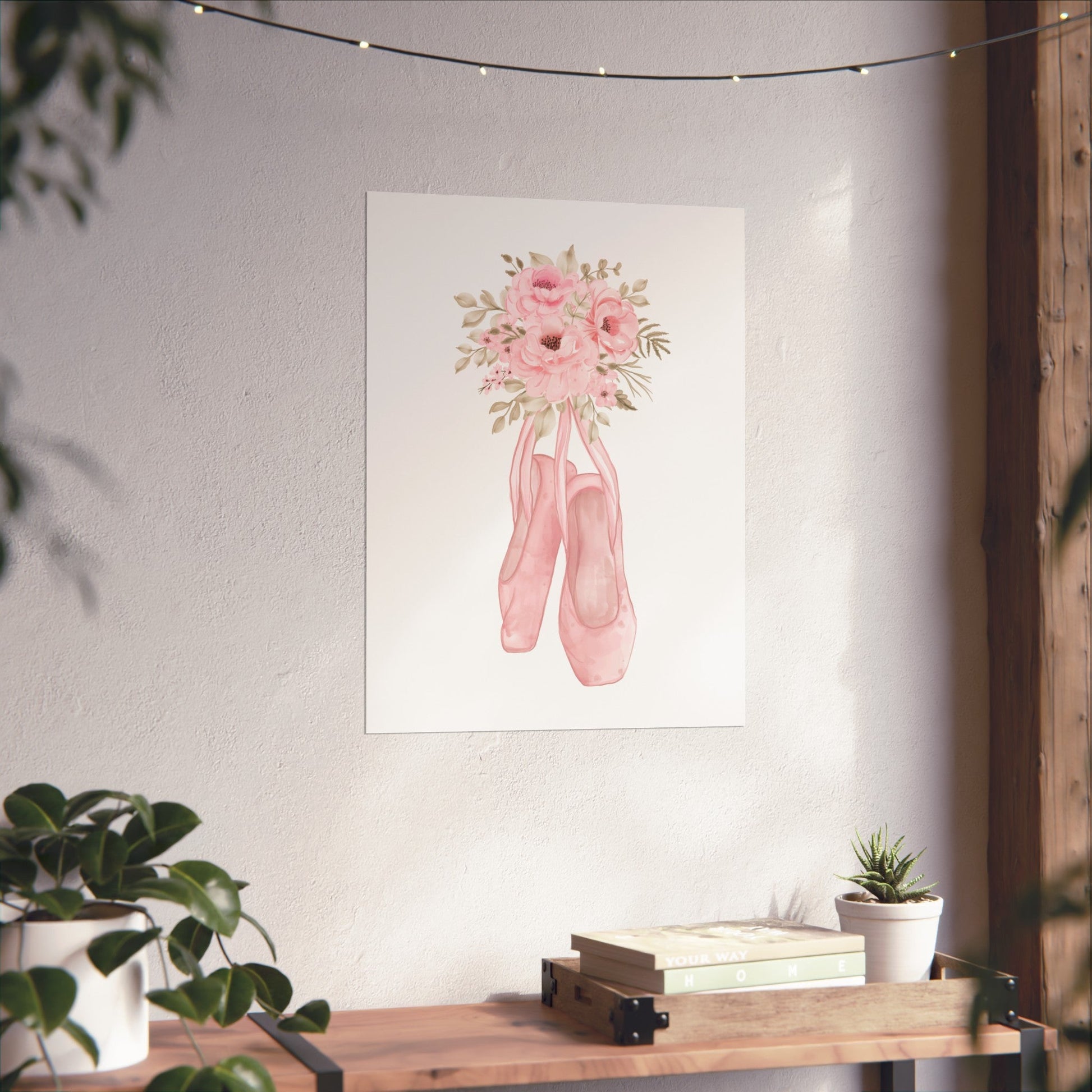 Floral Ballerina Shoes Wall Art Poster - Poster - Kristine Celestine