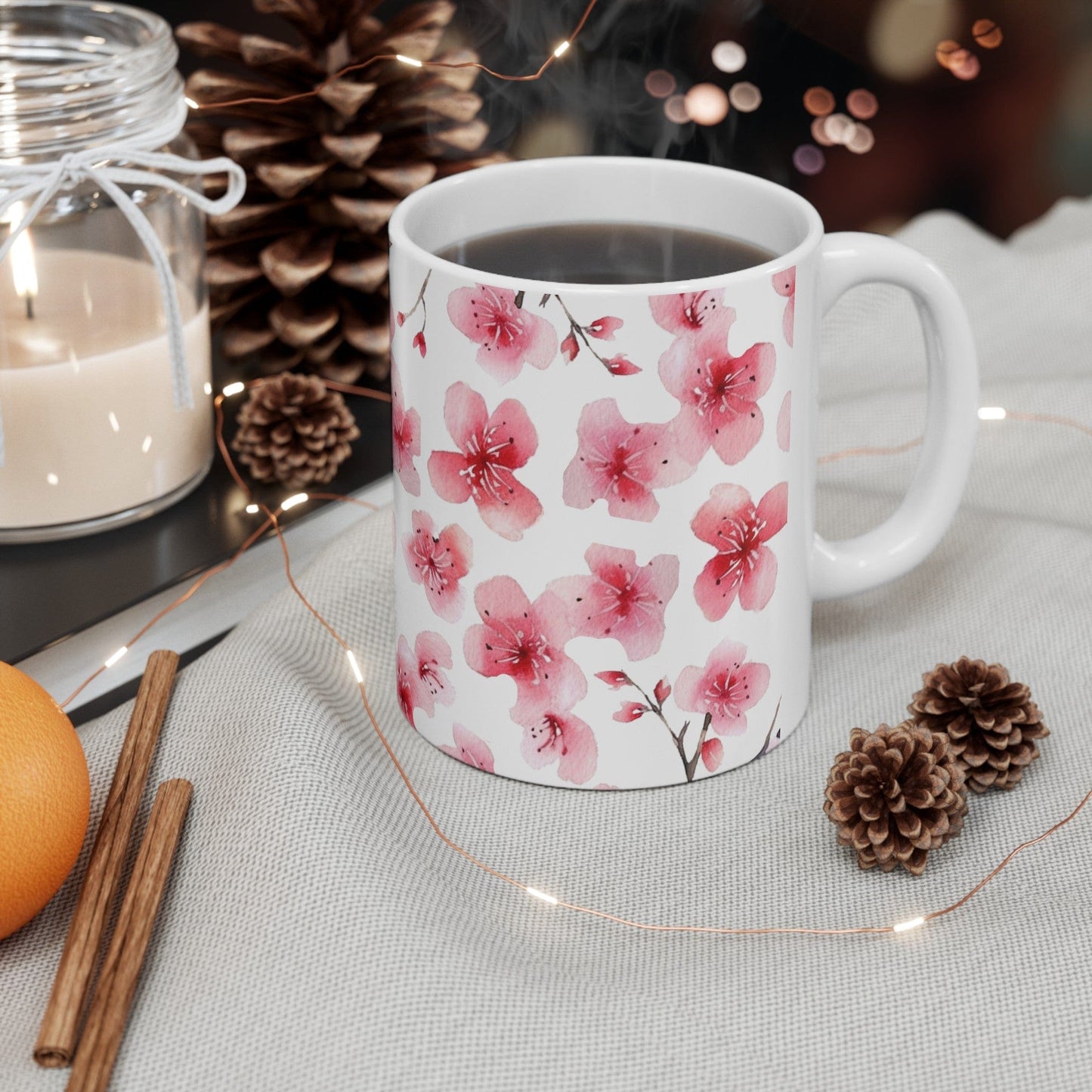 Blooming Pink Flower Mug (v8.1) - Mug - Kristine Celestine