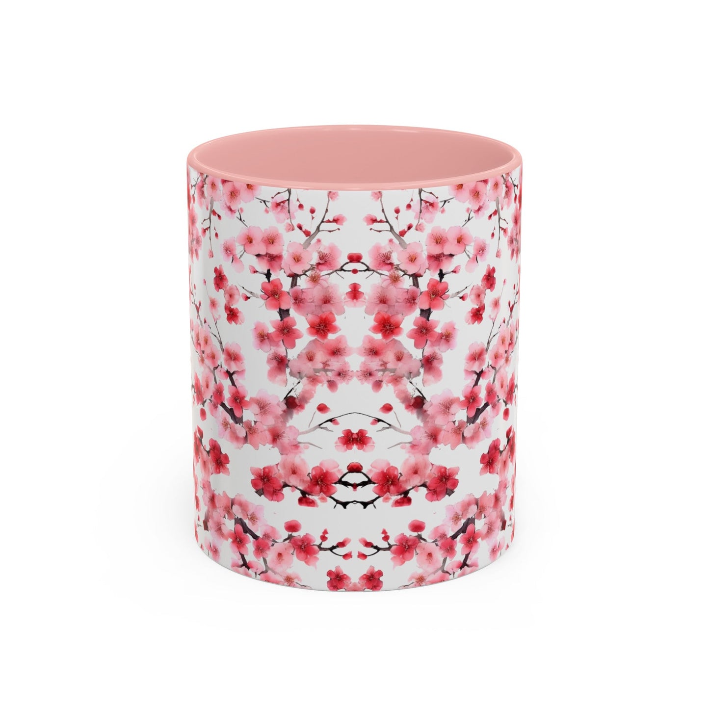 Watercolor Cherry Blossom Accent Mug (v4) - Mug - Kristine Celestine