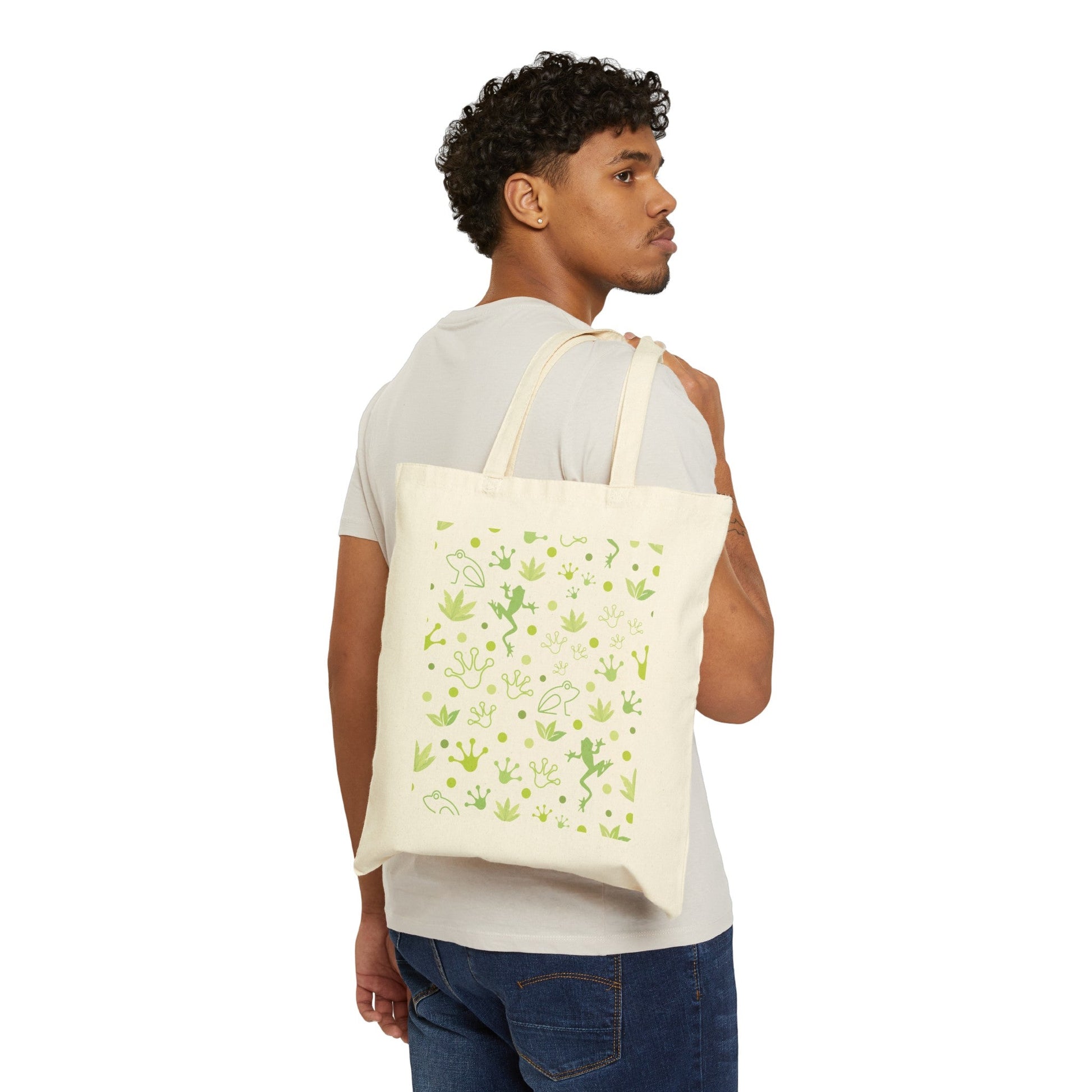 Froggy Cotton Canvas Tote Bag - Bags - Kristine Celestine