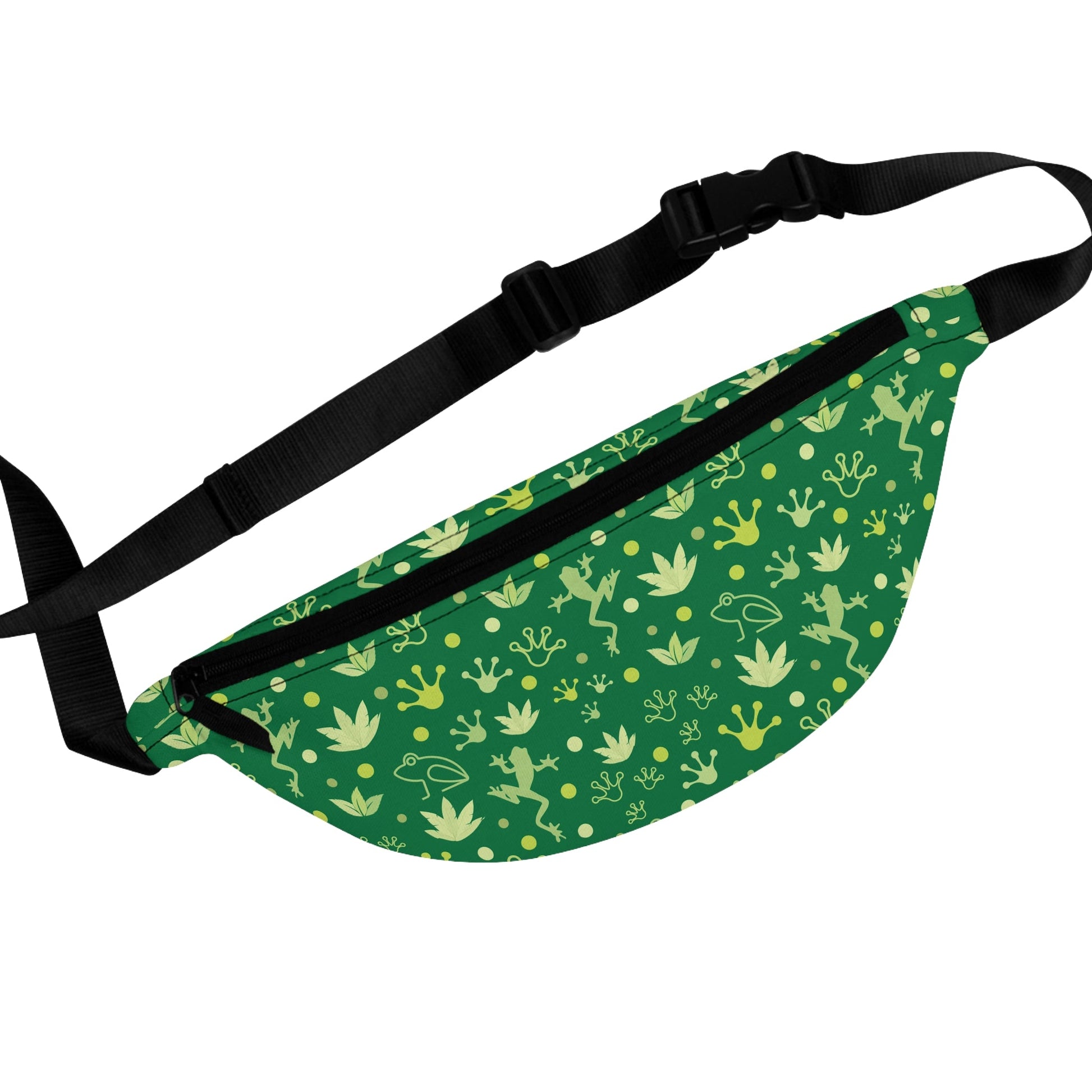 Froggy Dark Green Fanny Pack Fun Forest Green Frog Belt Bag Fanny Bag Waist Pack Bum Bag - Bags - Kristine Celestine