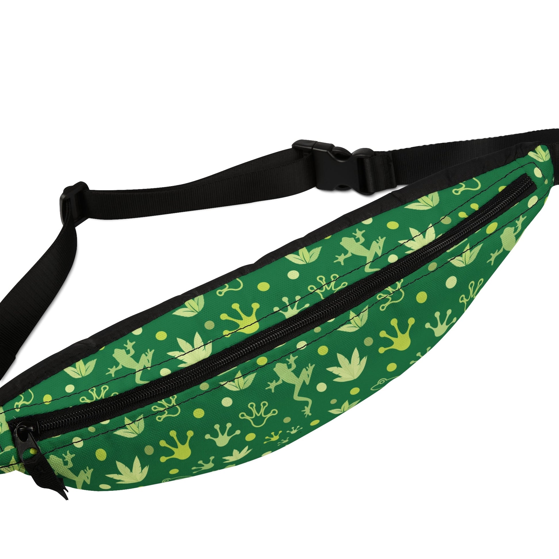 Froggy Dark Green Fanny Pack Fun Forest Green Frog Belt Bag Fanny Bag Waist Pack Bum Bag - Bags - Kristine Celestine