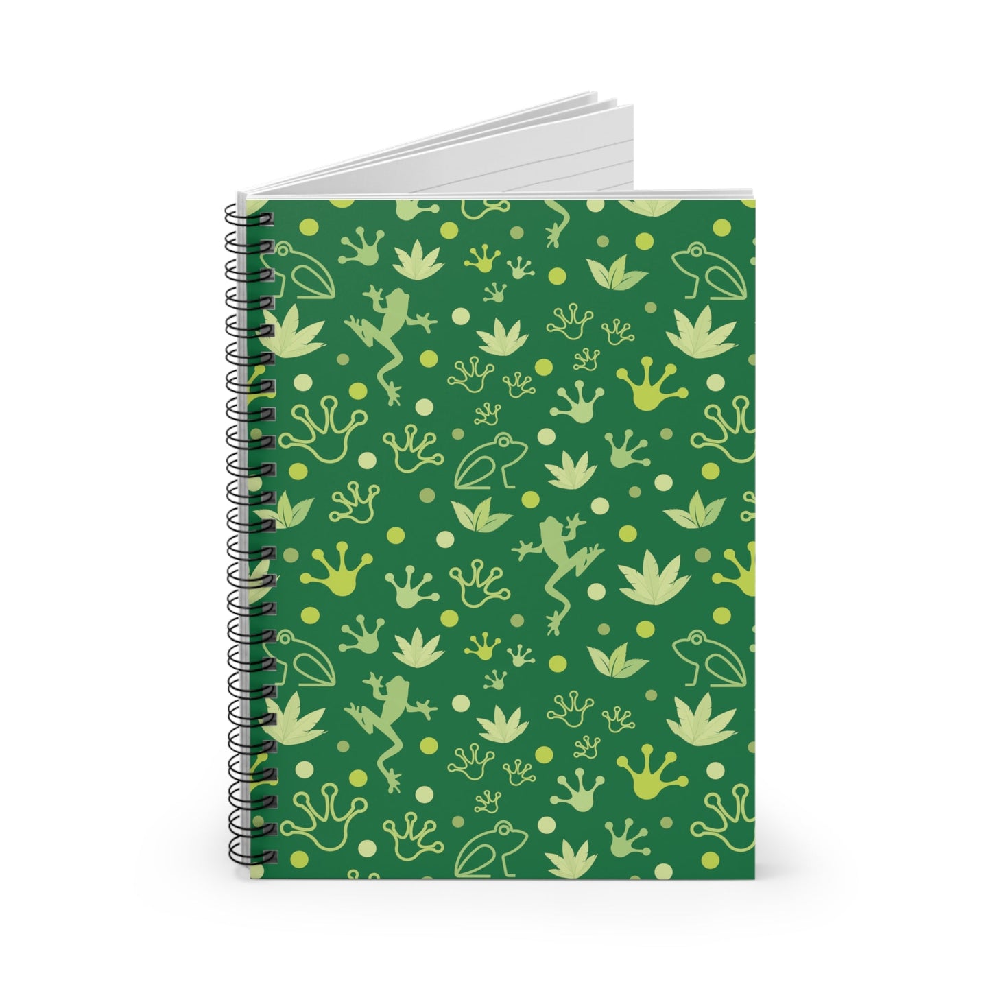 Froggy Dark Green Spiral Notebook 6x8" - Notebook - Kristine Celestine