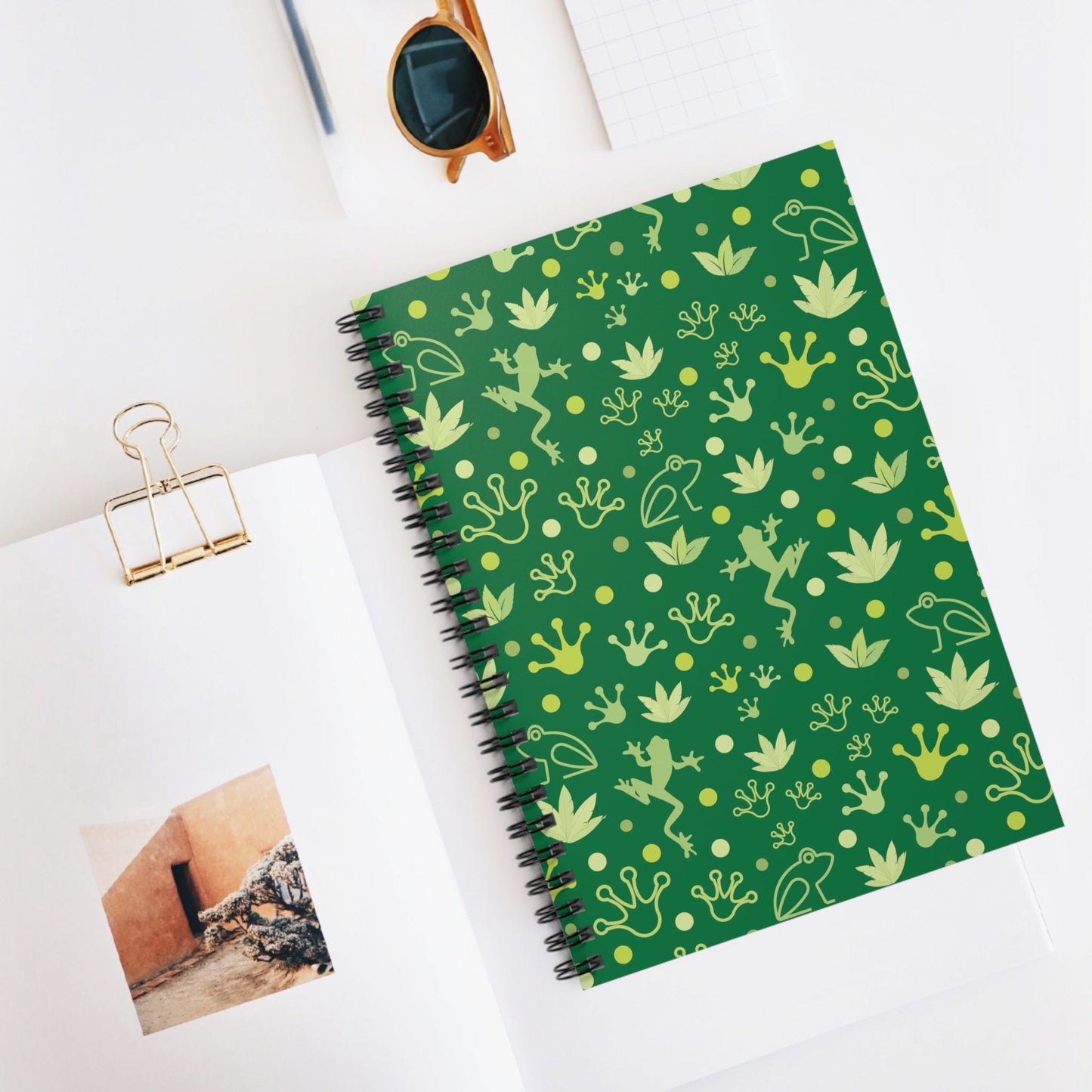 Froggy Dark Green Spiral Notebook 6x8" - Notebook - Kristine Celestine