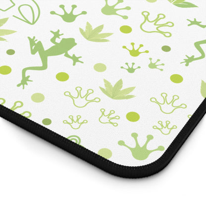 Froggy Desk Mat Green Jumpy Frogs Computer Mat Lime Green Toad Office Mat - Home Decor - Kristine Celestine