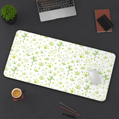 Froggy Desk Mat Green Jumpy Frogs Computer Mat Lime Green Toad Office Mat - Home Decor - Kristine Celestine