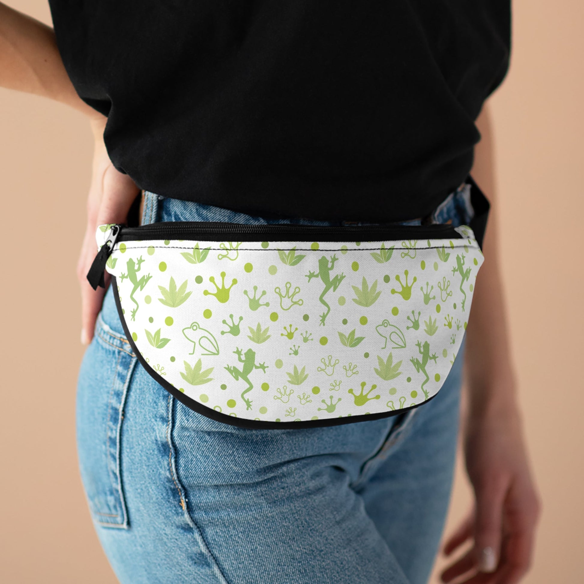 Froggy Fanny Pack Fun Green Frog Belt Bag Fanny Bag Waist Pack Bum Bag - Bags - Kristine Celestine