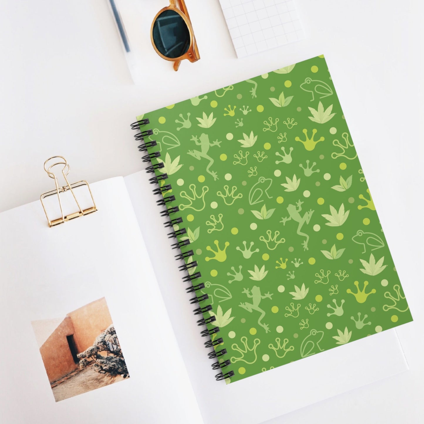 Froggy Green Spiral Notebook 6x8" - Notebook - Kristine Celestine