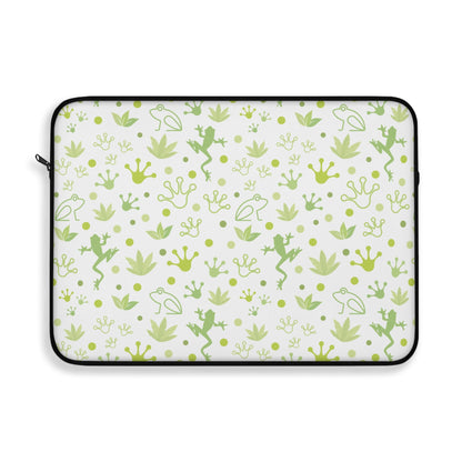 Froggy Laptop Sleeve Cute Green Frog Laptop Pouch Summer Toad Laptop Bag Laptop Case Spring Laptop Protector Cute Tablet Sleeve Pretty Tablet Case Adorable Tablet Pouch - Laptop Sleeve - Kristine Celestine