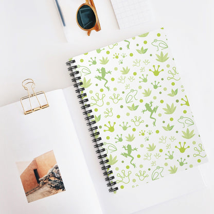 Froggy White Spiral Notebook 6x8" - Notebook - Kristine Celestine