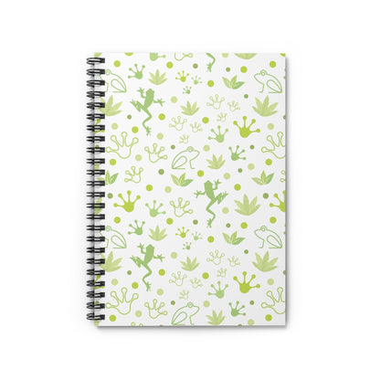 Froggy White Spiral Notebook 6x8" - Notebook - Kristine Celestine