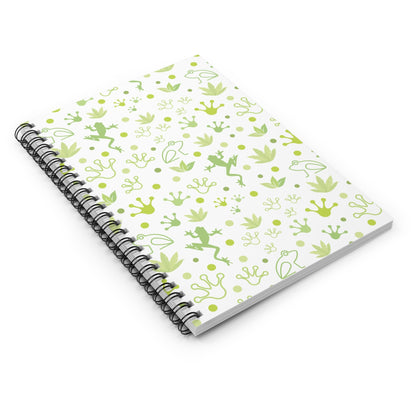 Froggy White Spiral Notebook 6x8" - Notebook - Kristine Celestine