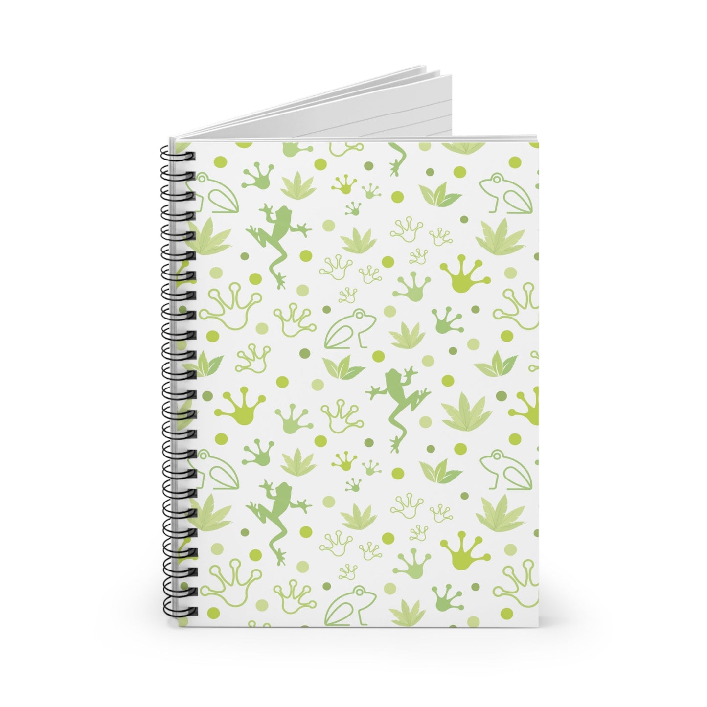 Froggy White Spiral Notebook 6x8" - Notebook - Kristine Celestine