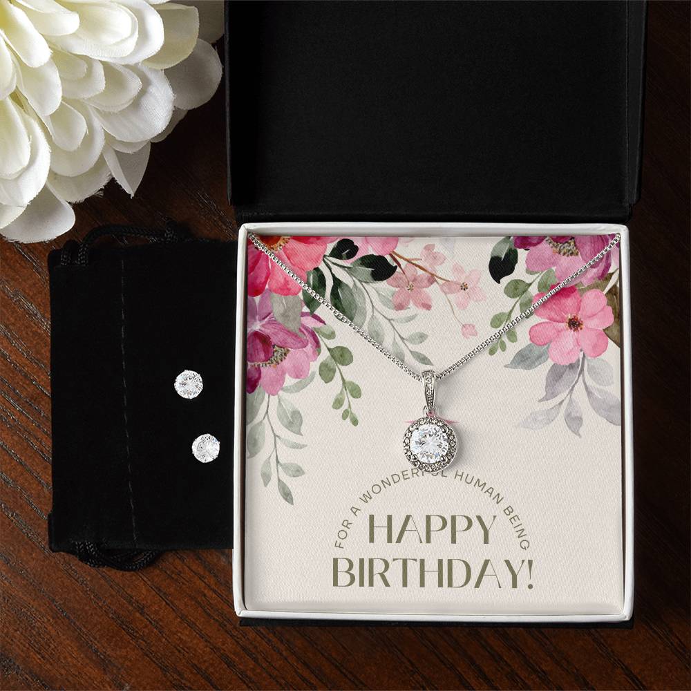 Happy Birthday, Eternal Necklace and Earrings Bundle - Jewelry - Kristine Celestine