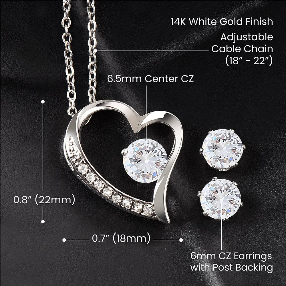 I Appreciate You, Forever Heart Necklace and Earrings Bundle - Jewelry - Kristine Celestine