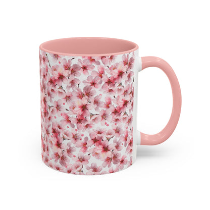 Flower Forest Accent Mug with Pink Interior (vE) - Mug - Kristine Celestine