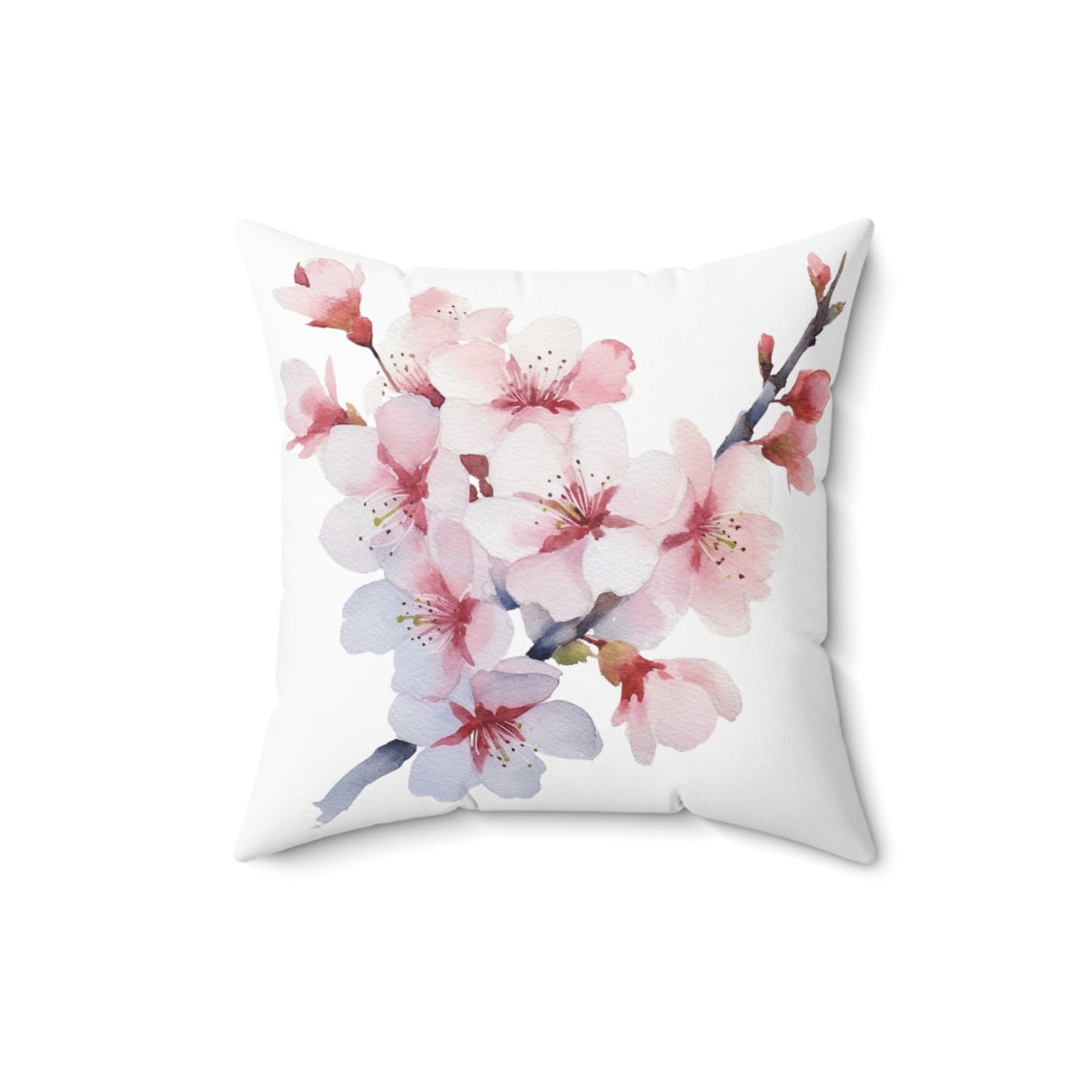 Pink Spring Flower Blossom Square Pillow (vi) - Pillow - Kristine Celestine