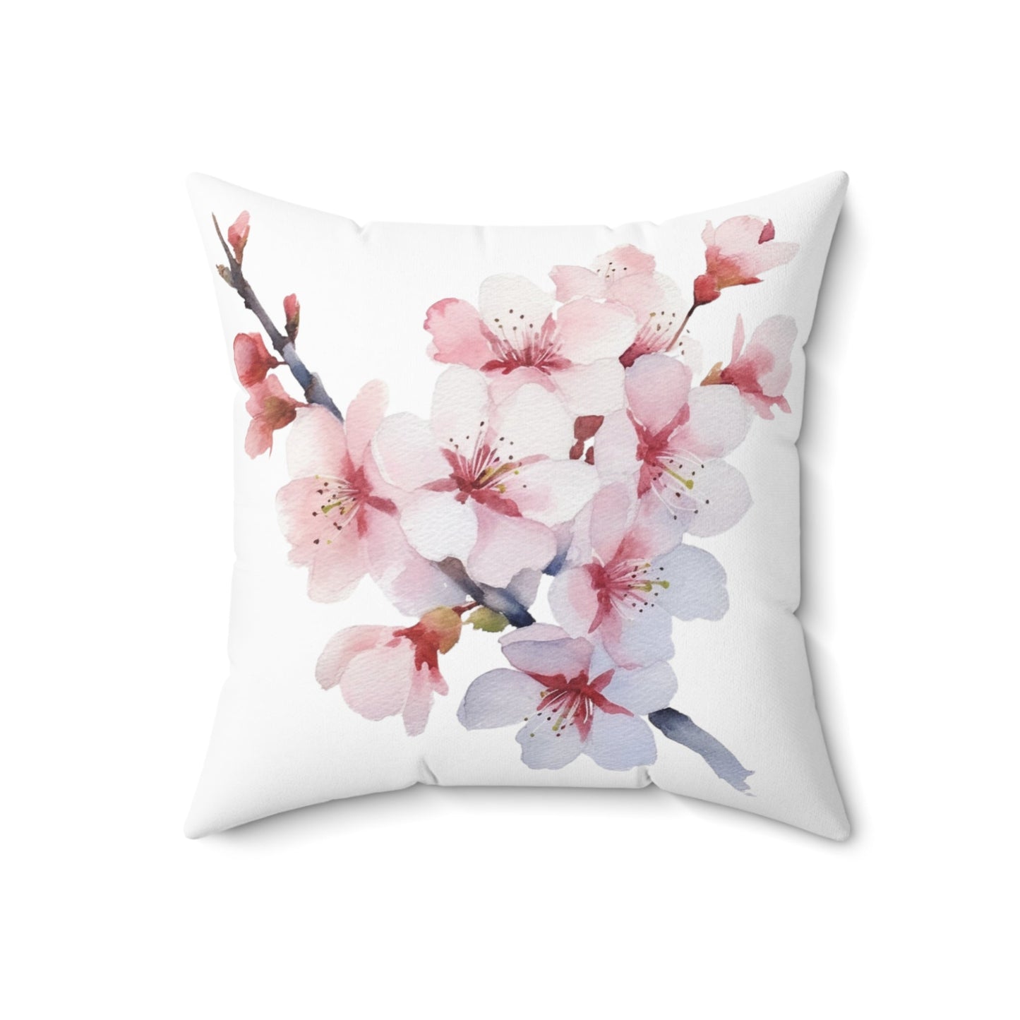 Pink Spring Flower Blossom Square Pillow (vi) - Pillow - Kristine Celestine